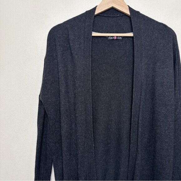 Aritzia Womens Xsmall Talula Cashmere Open Front Black Cardigan - Picture 8 of 15